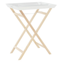 Servírovací stolek se dvěma snímatelnými tácky, bílá/přírodní, NORGE P1, poškozené zboží