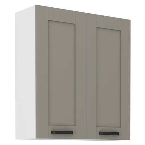 Horní skříňka Luna 80 G-90 2F Barva korpusu: Bílá, Barva dvířek: Clay Grey