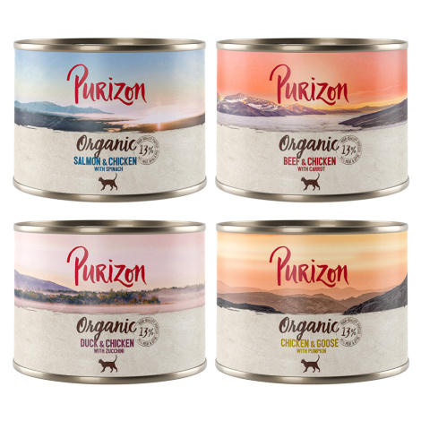 Purizon konzervy, 6 x 200 / 6 x 400 g za skvělou cenu! - Organic Míchané balení 4 druhy (6 x 200
