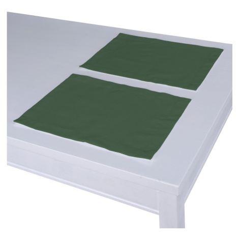 Dekoria Prostírání 2 kusy podle látek, Forest Green - zelená, 30 x 40 cm, Cotton Panama, 702-06