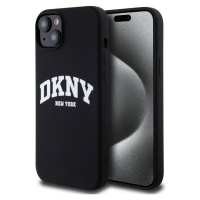 DKNY Liquid Silicone Arch Logo MagSafe kryt iPhone 15 Plus černý