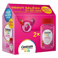 CENTRUM Kids Gummies, Malina a jahoda želé, Dárkové balení 2 x 60 tablet