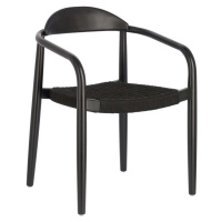 Černá zahradní židle z eukalytového dřeva Kave Home Glynis