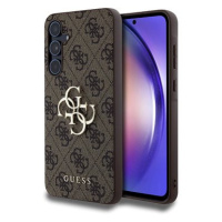 Guess PU 4G Metal Logo Zadní Kryt pro Samsung Galaxy A55 5G Brown