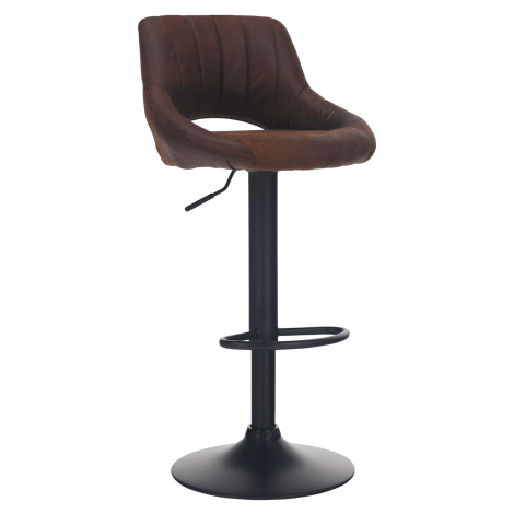 Barová židle, hnědá látka s efektem broušené kůže, LORASA Tempo Kondela