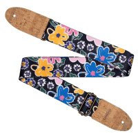 Cascha CGS-VC5 Guitar Strap Vegan Cork - Floral Sketch