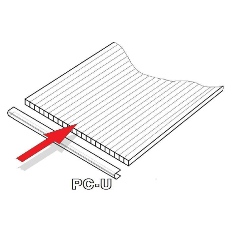 PC U-profil 4 mm pro skleník, délka 2,10 m (1 ks) LG2363