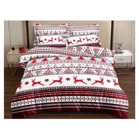 Povlečení z mikrovlákna JELEN A VLOČKA červené