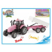 Kids Globe Horses traktor s vlečkou 25 cm na setrvačník se světlem a zvukem