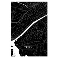 Mapa Turku black, (26.7 x 40 cm)