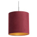 Závěsná lampa s velurovým odstínem červená se zlatem 40 cm - Combi