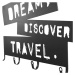 Nástěnný věšák se čtyřmi háčky, Dream, Discover, Travel