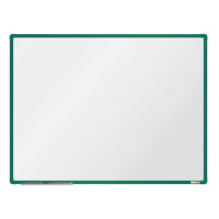 boardOK Bílá magnetická tabule s emailovým povrchem 120 × 90 cm, zelený rám