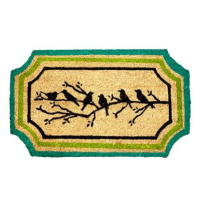 Home Elements Rohožka gumová kokosová Ptáčci na Větvi s Lemem - béžový 45 × 75 cm