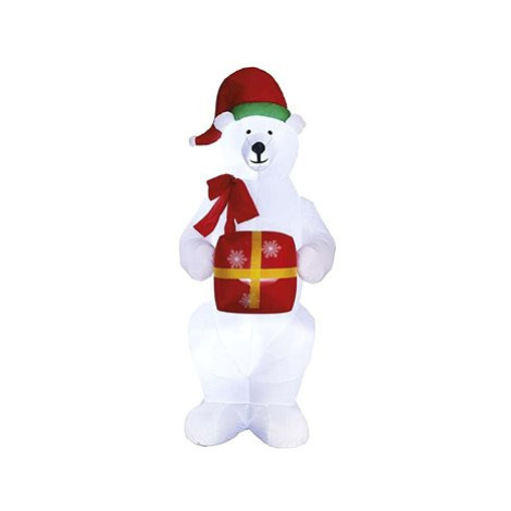 EMOS LED lední medvěd s vánočním dárkem, nafukovací, 240 cm, venkovní i vnitřní, studená bílá