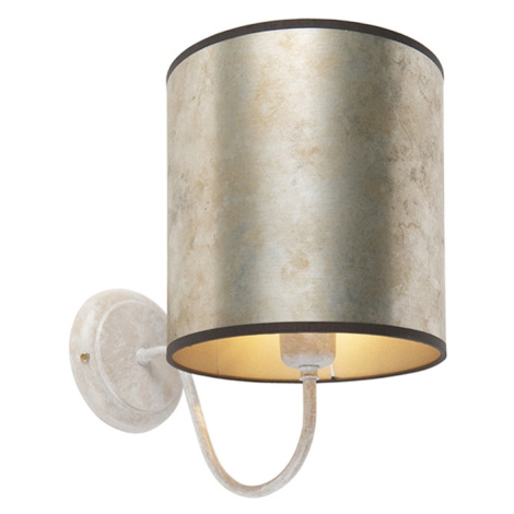 Klasická nástěnná lampa béžová se zinkovým odstínem - mat QAZQA