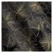Dekorační vzorovaný velvet závěs s kroužky BREDA černá/zlatá 140x250 cm (cena za 1 kus) MyBestHo