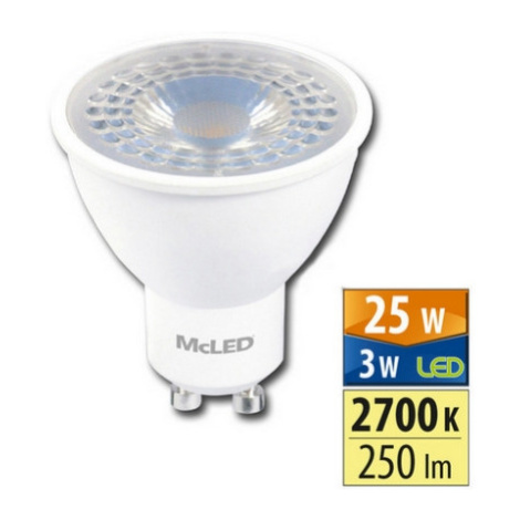 LED žárovka GU10 McLED 3W (25W) teplá bílá (2700K), reflektor 38° ML-312.169.87.0