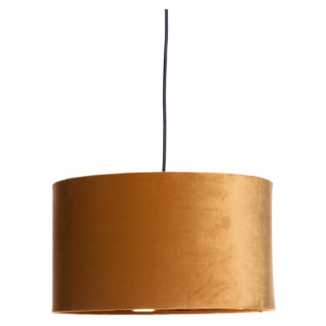 Moderní závěsná lampa žlutá se zlatem 40 cm - Rosalina FISCHER & HONSEL