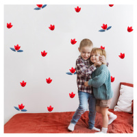 Dětské samolepky na zeď - Červené květiny