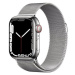 Apple Watch Series 7 41mm Cellular Stříbrný nerez se stříbrným milánským tahem