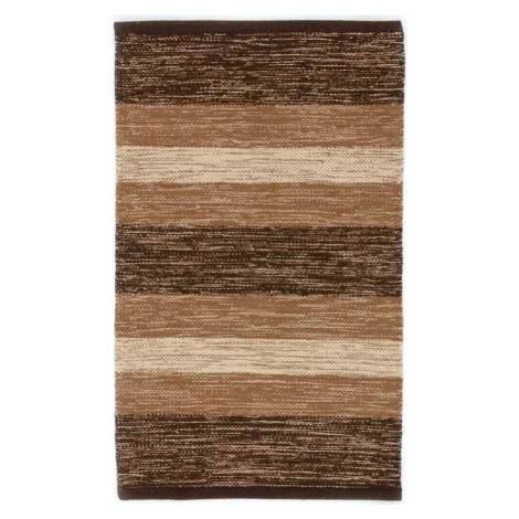 Hnědo-béžový bavlněný koberec Webtappeti Happy, 55 x 180 cm