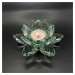 Křišťálové sklo - Svícen lotosový květ Basic, Zelená