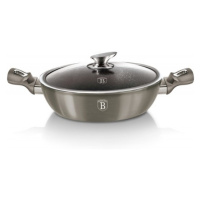 BERLINGERHAUS Pekáč kulatý s mramorovým povrchem a poklicí 28 cm Carbon Metallic Line BH-1241