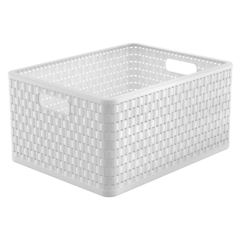 Bílý úložný košík z recyklovaného plastu Country - Rotho