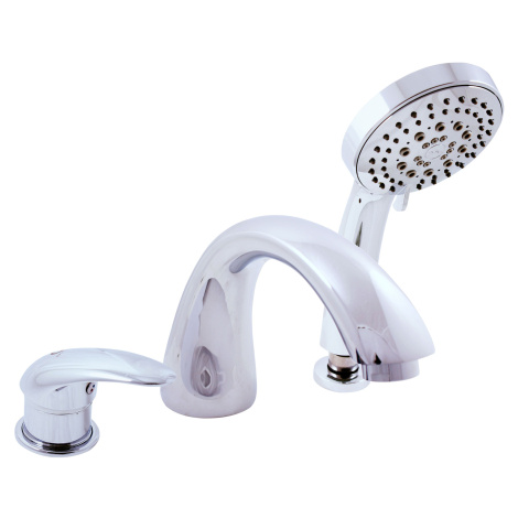 Slezák - RAV Vanová baterie 3-otvorová - vodopád DUNAJ - D469.xY, Chrom Připojovací hadičky - zá