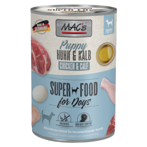 MAC's Puppy Superfood 6 x 400 g - kuřecí a telecí