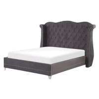 BELIANI postel AYETTE 160 × 200 cm, sametová, šedá
