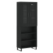 vidaXL Skříň highboard černá 69,5 x 34 x 180 cm kompozitní dřevo