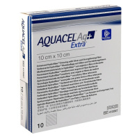 AQUACEL AG+ EXTRA 10X10 CM, KRYTÍ S TECHNOLOGIÍ HYDROFIBER A SE STŘÍ