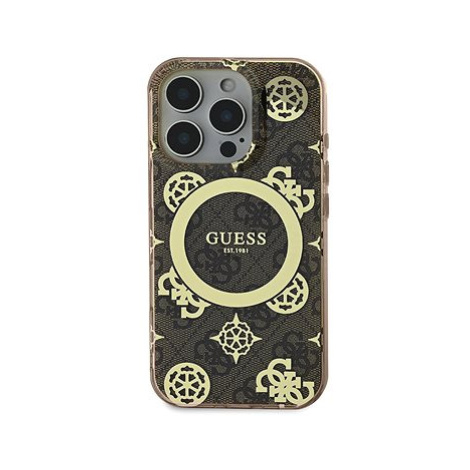 Guess IML 4G Peony MagSafe Zadní Kryt pro iPhone 16 Pro Max Brown