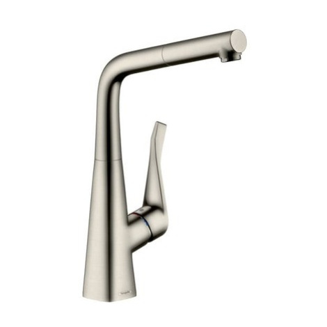 Dřezová baterie Hansgrohe Metris s vytahovací sprškou vzhled nerezu 73812800