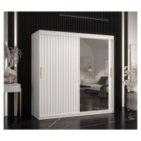 Šatní skříň Abi Riflo Wave 2 Barva korpusu: Bílá, Rozměry: 180 cm, Dveře: Bílá + zrcadlo