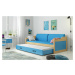 BMS Dětská postel s přistýlkou DAWID | borovice 90 x 200 cm Barva: Růžová