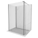 MEXEN/S Kioto Sprchová zástěna WALK-IN 95 x 90 x 30 cm, transparent, grafit kartáčovaná 800-095-