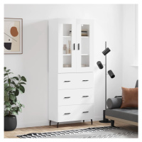 vidaXL Skříň highboard lesklá bílá 69,5 x 34 x 180 cm kompozitní dřevo