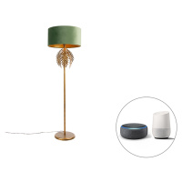 Chytrá stojací lampa zlatá se zeleným stínidlem včetně Wifi A60 - Botanica
