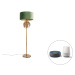 Chytrá stojací lampa zlatá se zeleným stínidlem včetně Wifi A60 - Botanica