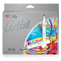 Colorino Artist Oboustranné skicovací fixy, 12 barev