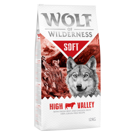 Wolf of Wilderness Adult "Soft - High Valley" - hovězí - Výhodné balení 2 x 12 kg