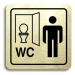 Accept Piktogram "WC muži kabinka" (80 × 80 mm) (zlatá tabulka - černý tisk)