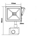 ACA Lighting černá SENSOR LED SMD reflektor IP66 10W 3000K 800Lm 230V Ra80 Q1030S