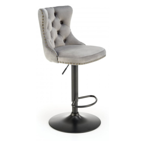 Barová židle VANITAS — ocel, látka, šedá