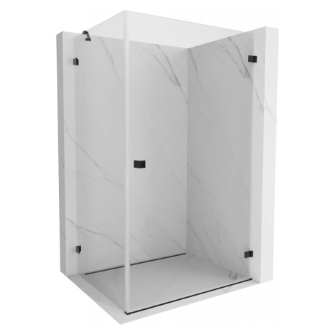 MEXEN/S Lunar-B sprchový kout dveře křídlové pravá 90 x 80, transparent, černá 832-090-080-70-00