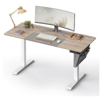 SONGMICS Elektricky nastavitelný psací stůl Redikt 140 cm bílý/hnědý