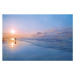 Fotografie Person walking on beach at sunrise, Shannon Fagan, 40 × 26.7 cm